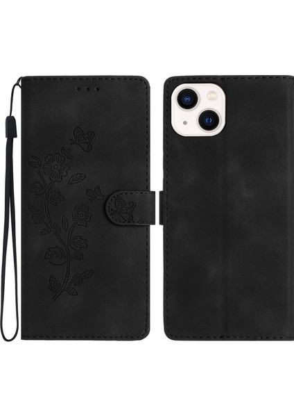Iphone 14 Için Cüzdan Stand Deri Telefon Kılıfı Plus Çiçek Koruma Koruyucu Kapak Black (Yurt Dışından)