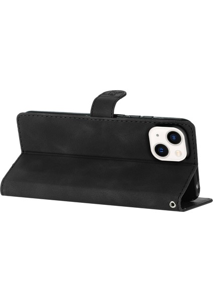 Iphone 14 Için Cüzdan Stand Deri Telefon Kılıfı Plus Çiçek Koruma Koruyucu Kapak Black (Yurt Dışından)