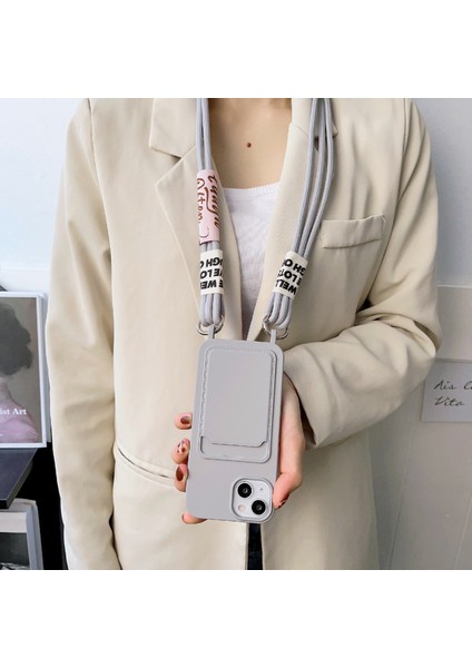 Iphone 14 Plus Card Yuvası Için Telefon Kılıfı Anti-Çizgi Sıvı Silikon Koruyucu Telefon Kapağı Asılı Kayış-Sivri (Yurt Dışından)