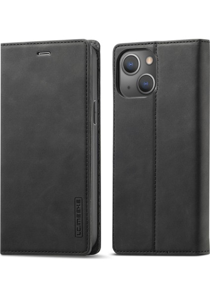Iphone 14 Için Pu Deri Cüzdan Folio Flip Case Manyetik Otomatik Absorbed Stand Kapak Black (Yurt Dışından)
