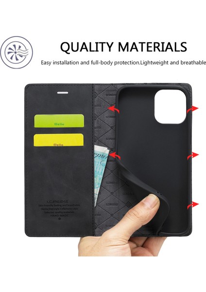 Iphone 14 Için Pu Deri Cüzdan Folio Flip Case Manyetik Otomatik Absorbed Stand Kapak Black (Yurt Dışından) indirimleri