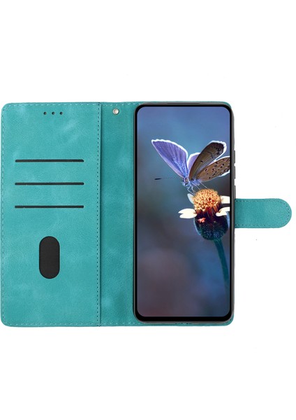 Iphone 14 Pro Max Çiçek Tahsil Telefon Kapağı Pu Deri Cüzdan Stand Kılıf Sky Blue (Yurt Dışından)