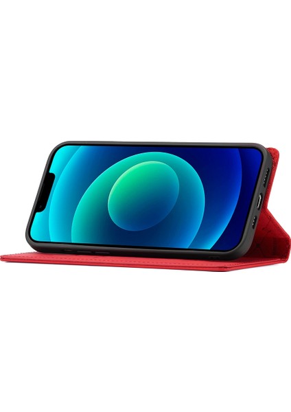 Iphone 14 Için Pu Deri Cüzdan Folio Flip Case Manyetik Otomatik Absorbed Stand Kapak Kırmızısı (Yurt Dışından) modelleri