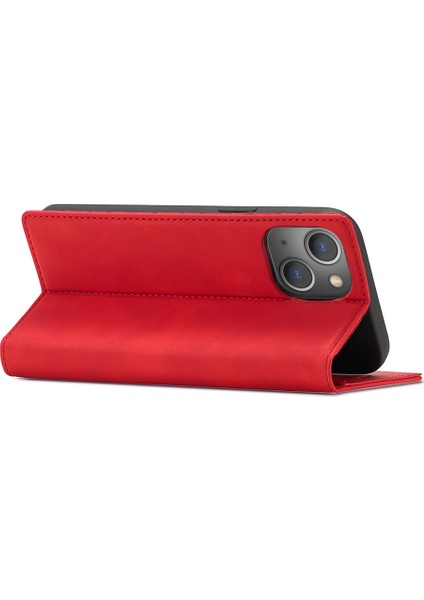 Iphone 14 Için Pu Deri Cüzdan Folio Flip Case Manyetik Otomatik Absorbed Stand Kapak Kırmızısı (Yurt Dışından) fırsatları