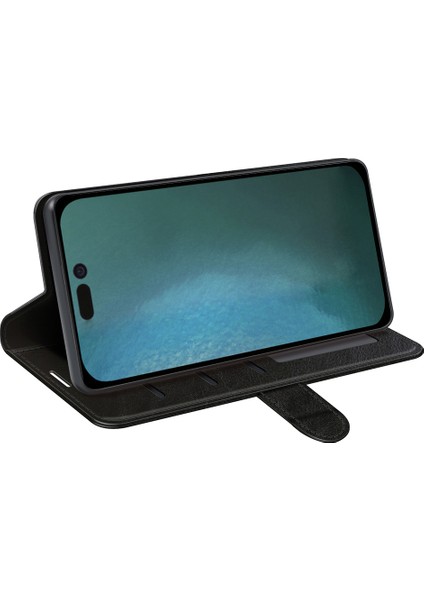 Iphone 14 Için 6.7 Inç Çılgın At Dokusu Flip Folio Telefon Kılıfı Pu Deri+Tpu Cüzdan Stand Manyetik Kapak Black (Yurt Dışından)