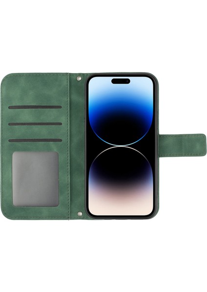 Iphone 14 Pro Max HT04 Için Şok Geçirmez Telefon Kılıfı Baskılı Ayçiçeği Cilt Touch Pu Deri Deri Stand Cüzdan Koruyucusu Omuz Kayış-Dark Yeşil (Yurt Dışından) indirimleri