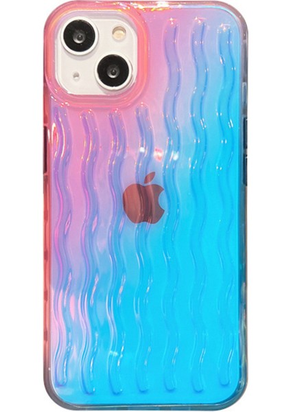 Iphone 14 Plus Önce Çizgiye Karşı Hard Pc+Tpu Telefon Kapak Dalgası Dokusu Telefon Vaka Sınıflandırıcı Mor (Yurt Dışından)