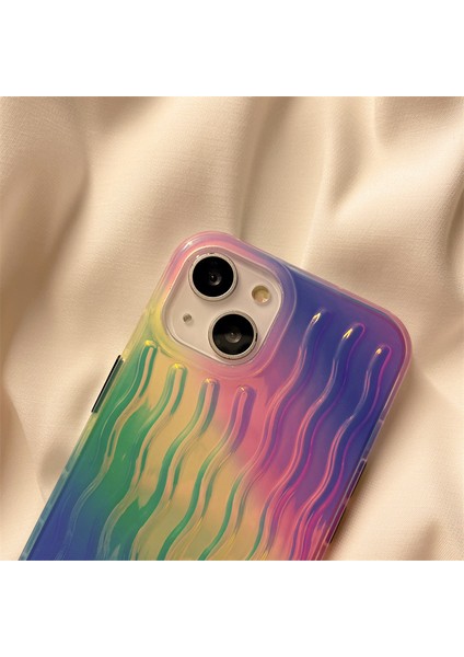 Iphone 14 Plus Anti-Cratch Hard Pc+Tpu Telefon Kapak Dalgası Dokusu Telefon Vaka Yasalı Yeşil/pembe/mor (Yurt Dışından) modelleri