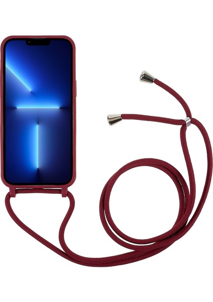 Iphone 14 Pro Max Için 6.7 Inç Entegre Tpu Kasa Drop-Droaf Geri Kapak Ayarlanabilir Kordon-Wine Red ile (Yurt Dışından)
