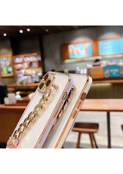 Iphone 14 Pro Max Çift Renkli Elektraplatma Yumuşak Tpu Koruyucu Kapak-Beyaz Için El Zinciri Tasarım Geri Kılıf (Yurt Dışından) indirimleri