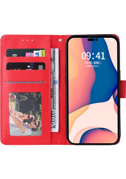 Iphone 14 Için Plus 6.7 Inç Anti-Drop Stand Kapağı Folio Flip Pu Deri Deri Cüzdan Cep Telefon Kılıfı Kradard-Red ile (Yurt Dışından) fiyatları