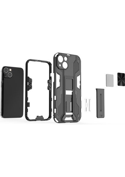 Iphone 14 Için 6.7 Inç Şok Geçirmez Sert Pc+Yumuşak Tpu Cep Telefonu Kapak Kamera Koruması Kickstoste Geri Arkadan Kasa (Yurt Dışından)