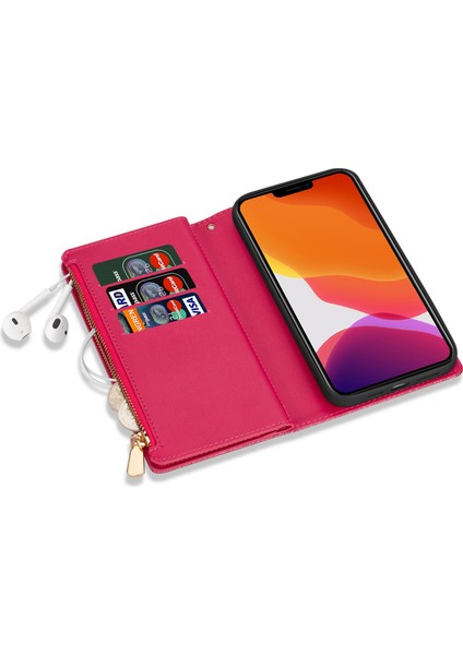 Iphone 14 Için 6.7 Inçlik Flip Kapak Lazer Oyma Işıltılı Yıldız Tarzı Fermuar Cüzdan Standı Deri Telefon Kasası Strap-Rose (Yurt Dışından) fırsatları