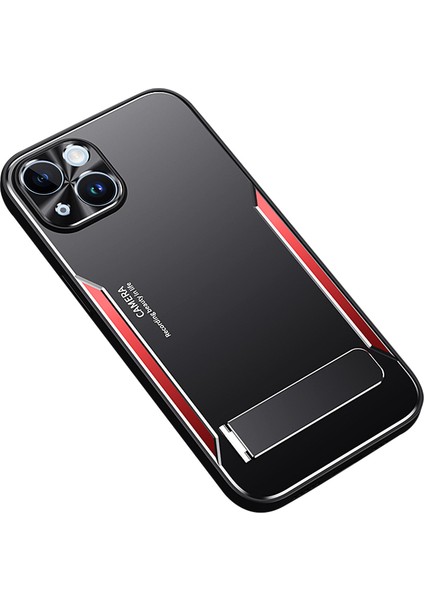 Iphone 14 Plus Anti-Cratch Telefon Kapağı Için Tpu+Alüminyum Alaşım Kickstand-Red ile (Yurt Dışından)