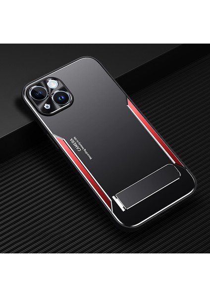 Iphone 14 Plus Anti-Cratch Telefon Kapağı Için Tpu+Alüminyum Alaşım Kickstand-Red ile (Yurt Dışından)