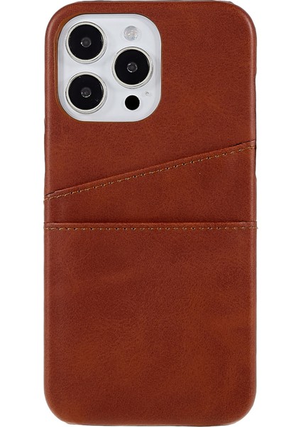 Iphone 14 Pro Max 6.7 Inç Için Telefon Kasası Aşınmaya Dayanıklı Pu Deri+2 Kart Yuvası ile Arka Kapak (Yurt Dışından)