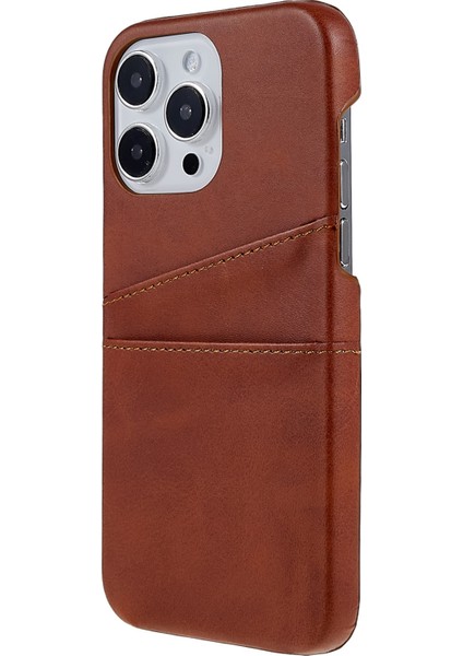 Iphone 14 Pro Max 6.7 Inç Için Telefon Kasası Aşınmaya Dayanıklı Pu Deri+2 Kart Yuvası ile Arka Kapak (Yurt Dışından)