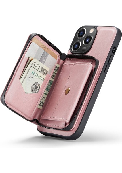 Iphone 14 Pro Max Pu Deri Kapalı Tpu Kapak Ferikyafun Cellet Kıckedand Telefon Vaka-Pembe (Yurt Dışından) fırsatları
