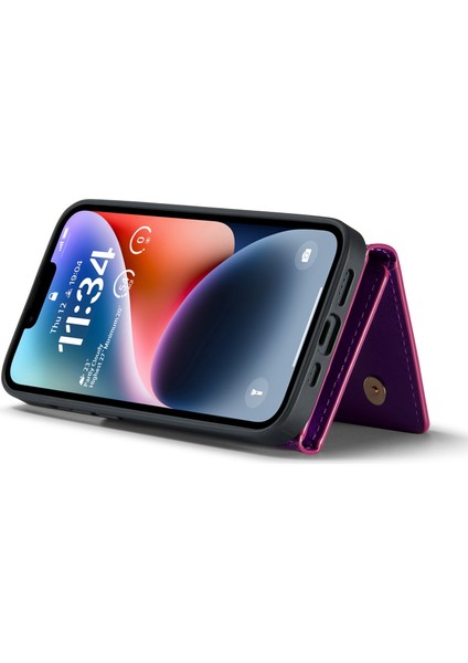 Iphone 14 Için Plus 2'si Bir Arada Çıkarılabilir Telefon Kılıfı Cüzdan Kickstand-Dark Purple ile Işıltılı Manyetik Cep Telefonu Kapağı (Yurt Dışından) indirimleri