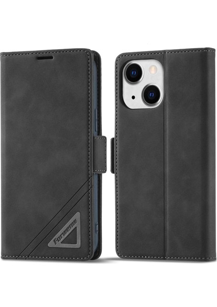 Iphone 14 Için Folio Foli Flip Cüzdan Koruyucu Kılıf Pu Deri Dergi Anti-Fall Telefon Kapağı Stand-Black (Yurt Dışından)