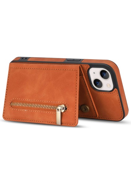 Iphone 14 Için 6.7 Inç Koruma Koruma Fermuar Cep Telefonu Cüzdan Pu Deri Kaplamalı Tpu Cep Telefonu Kapak Kartı Tutucu Kickstand-Brown (Yurt Dışından) modelleri
