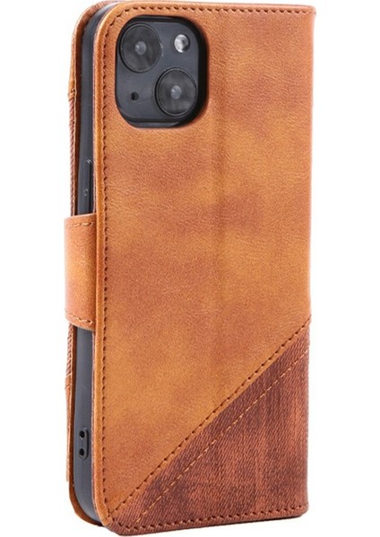 Iphone 14 Için Folio Folio Flip Pu Deri Kılıf Çılgın At Doku Birleştirme Koruyucu Telefon Kapağı Cüzdan Stand-Kırmızı (Yurt Dışından)