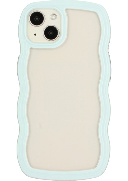 Iphone 14 Plus Wave Edge Söndürülebilir Renk Çerçevesi Şeffaf Arka Kapak Pc+Tpu Telefon Anti-Drop Vaka Yeşili (Yurt Dışından)