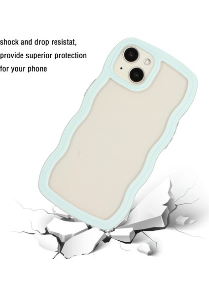 Iphone 14 Plus Wave Edge Söndürülebilir Renk Çerçevesi Şeffaf Arka Kapak Pc+Tpu Telefon Anti-Drop Vaka Yeşili (Yurt Dışından)