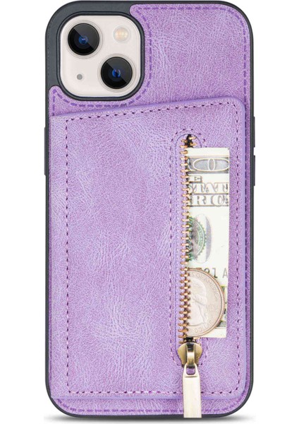 Iphone 14 Için 6.7 Inç Koruma Koruma Fermuar Cep Telefonu Cüzdan Pu Deri Kaplamalı Tpu Cep Telefonu Kapak Kartı Tutucu Kickstand-Purple (Yurt Dışından) fırsatları