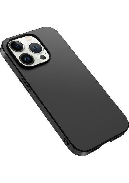 Iphone 14 Pro Max Anti-Cratch Camera Koruma Pc Telefon Kılıfı Şok Geçirmez Düz Renkli Cep Telefonu Arka Kapak-Siyah (Yurt Dışından)