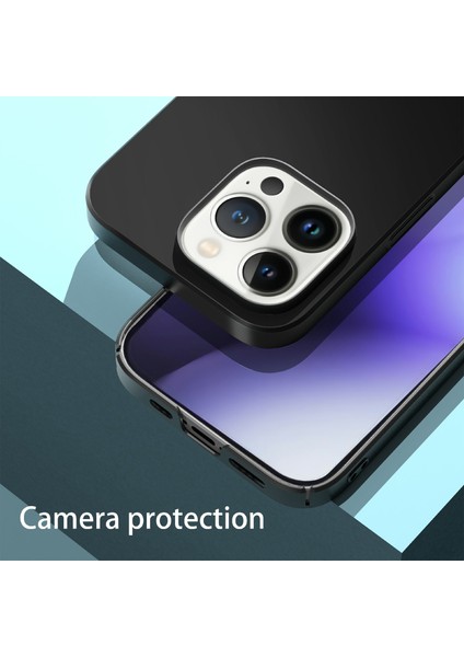 Iphone 14 Pro Max Anti-Cratch Camera Koruma Pc Telefon Kılıfı Şok Geçirmez Düz Renkli Cep Telefonu Arka Kapak-Siyah (Yurt Dışından) indirimleri