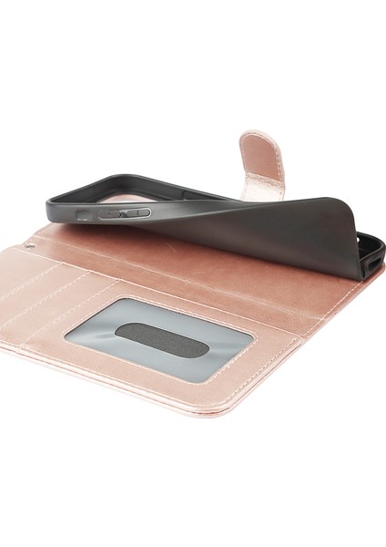 Iphone 14 Için R61 Için Doku Dikiş Pu Deri+Tpu Görüntüleme Stand Telefon Kılıf Deseni Baskılı Cüzdan Kapak Gül Altın (Yurt Dışından) fiyatları