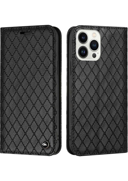 Iphone 14 Pro Max Için 6.7 Inç Telefon Kasası Cüzdanlı Anti-Çizik Kapağı Litchi Doku Pu Deri Standı Kasa Rfid Engelleme Telefon Kabuk-Black (Yurt Dışından)