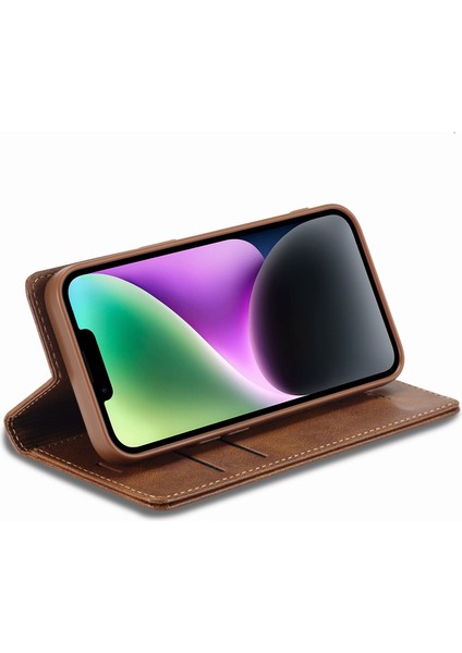 Iphone 14 Için Rfıd Için Rfıd Bloking Pu Deri Telefon Kılıfı Stand Manyetik Oto Ahmsorbed Folio Flip Cover-Brown (Yurt Dışından) fiyatları