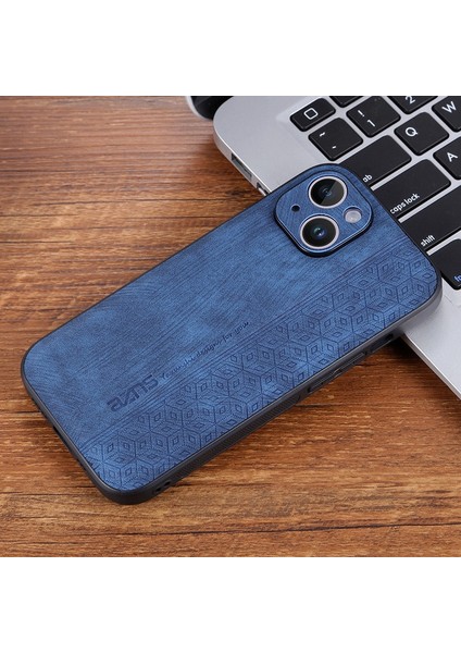 Iphone 14 Artı Çizik Dirençli Pu Deri Kaplamalı Tpu Cep Telefonu Vaka-Mavisi Için (Yurt Dışından)