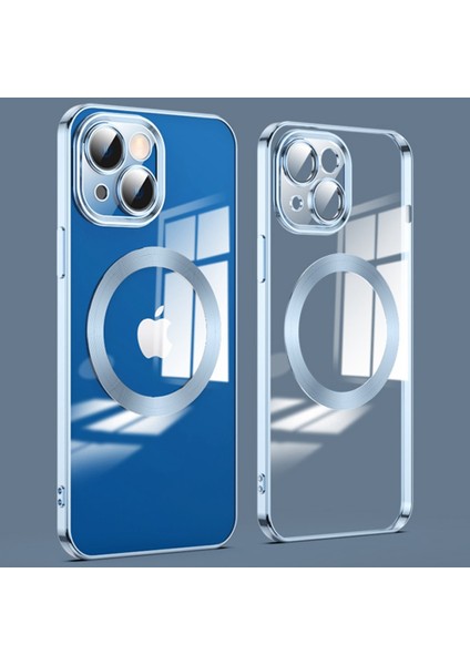 Iphone 14 Artı Manyetik Şarj Damla Geçirmez Telefon Arka Kapağı Lens Film Mavisi ile Ultra Ince Telefon Kasası (Yurt Dışından)