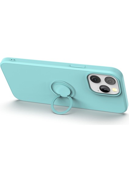 Iphone 14 Pro Max Için Max 6.7 Inç Yüzük Kickstand Tasarım Sıvı Silikon Telefon Kılıfı Koruyucu Kapak, Kradard-Blackish Green (Yurt Dışından) modelleri