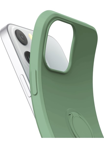 Iphone 14 Pro Max Için Max 6.7 Inç Yüzük Kickstand Tasarım Sıvı Silikon Telefon Kılıfı Koruyucu Kapak, Kradard-Blackish Green (Yurt Dışından) fırsatları