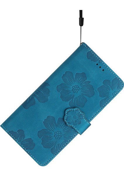Iphone 14 Için Pu Pu Deri Telefon Kabuğu Cüzdan Kapağı Baskılı Çiçek Deseni Dönüş Stand Kılıfı Blue (Yurt Dışından) fiyatları