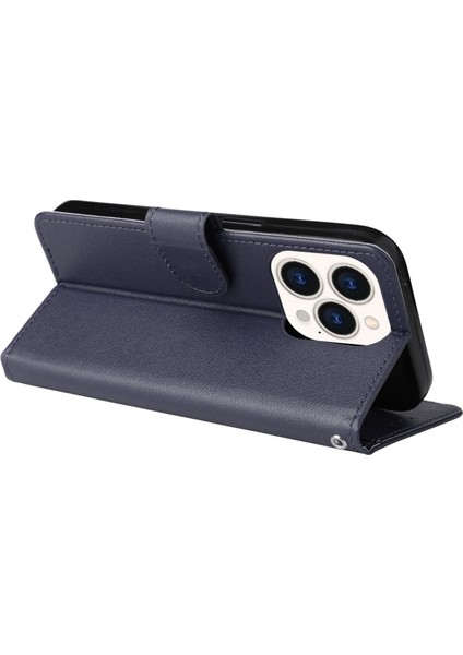 Iphone 14 Için 6.7 Inç Anti-Drop Stand Kapağı Folio Flip Pu Deri Deri Cüzdan Cep Telefon Kılıfı Lanyard-Mavi (Yurt Dışından) fırsatları