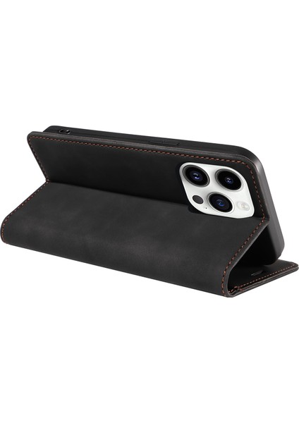 Iphone 14 Pro Max Magnetic Telefon Kılıfı Pu Deri Stand Kapağı Rfıd Engelleme Cüzdan Telefon Kabuk Black (Yurt Dışından) indirimleri