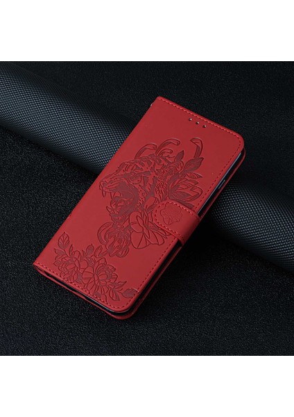Iphone 14 Için Plus Baskı Tiger Head Pu Deri Kılıf Kılıfı Strap Strap Cüzdan Stili Özellik Flip Kapak Kırmızısı (Yurt Dışından) indirimleri