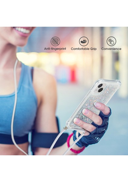 Iphone 14 Için Artı Net Hızlı ve Parıltılı Akan Sıvı Kasa Yumuşak Tpu Köşeleri Yastık Arka Kapak (Yurt Dışından)