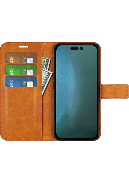 Iphone 14 Için 6.7 Inç Dokulu Pu Deri Yan Manyetik Kapanış Telefon Kılıfı Cüzdan Stand Kabuk-Sarı (Yurt Dışından) fiyatları