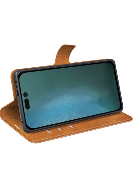 Iphone 14 Için 6.7 Inç Dokulu Pu Deri Yan Manyetik Kapanış Telefon Kılıfı Cüzdan Stand Kabuk-Sarı (Yurt Dışından) fırsatları