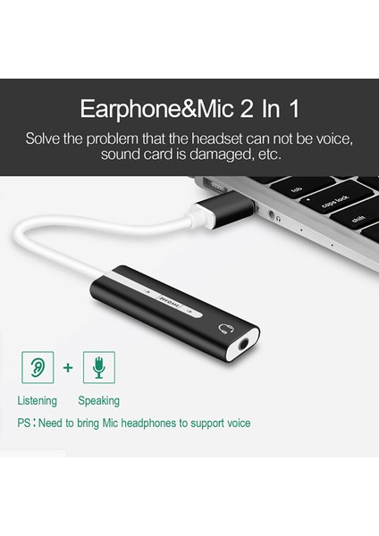 Adet USB 3,5 mm Stereo Jak Kulaklık Ses Adaptör Kablosu Harici Ses Kartı (Yurt Dışından) fırsatları