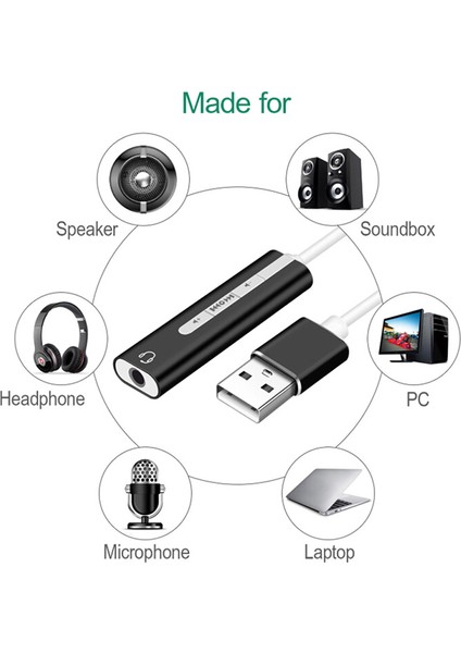 Adet USB 3,5 mm Stereo Jak Kulaklık Ses Adaptör Kablosu Harici Ses Kartı (Yurt Dışından) indirimleri