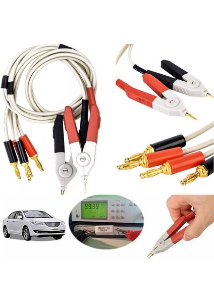 1 Çift Yalıtımlı Muz Fiş Klipleri Kablo Düşük Direnç Lcr Klip Probu Test Metre Terminali Kelvin Talepleri (Yurt Dışından) indirimleri