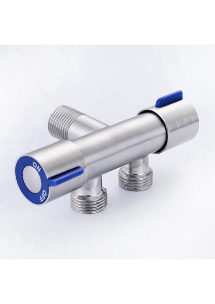 2x G1/2 x 1/2 304 Paslanmaz Çelik Bir Iki Üç Yollu Açılı Vana, Çift Saplı Çift Kontrol Tek Soğuk Musluk (Yurt Dışından)