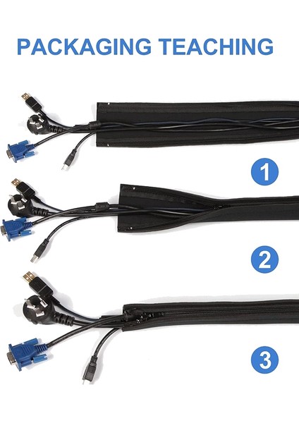 Tv Bilgisayar Ev Eğlencesi Için 4 Paket Kablo Düzenli Tüp, Kablo Yönetimi Fermuar Kol Kablo Düzenleyiciler Kol (Yurt Dışından) modelleri
